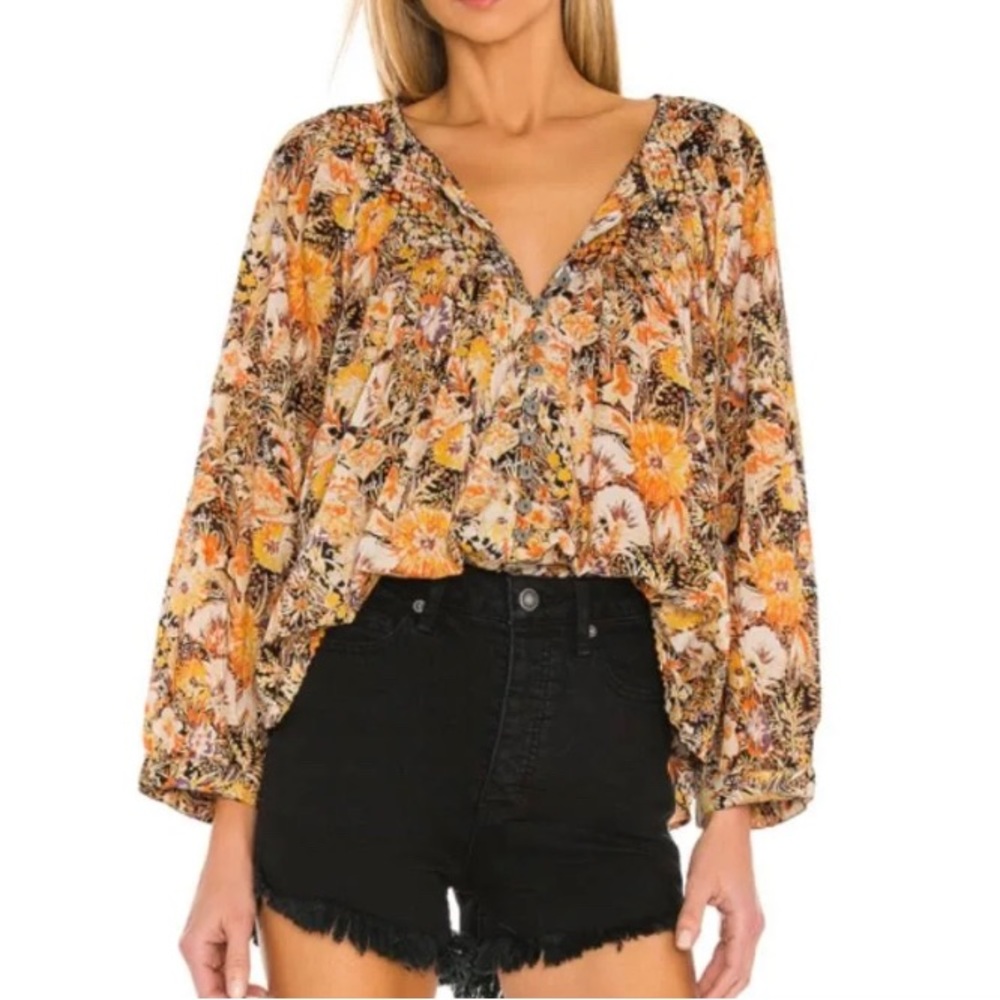 Free People Cool Meadow Blouse XS